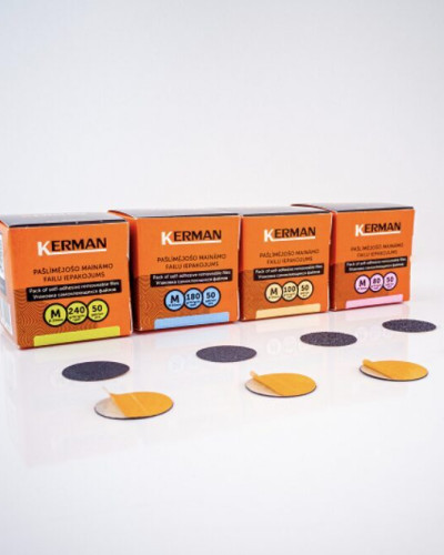 KERMAN - Pedikīra diski,M,Ø20mm,50gb, 240 grit (melnie)